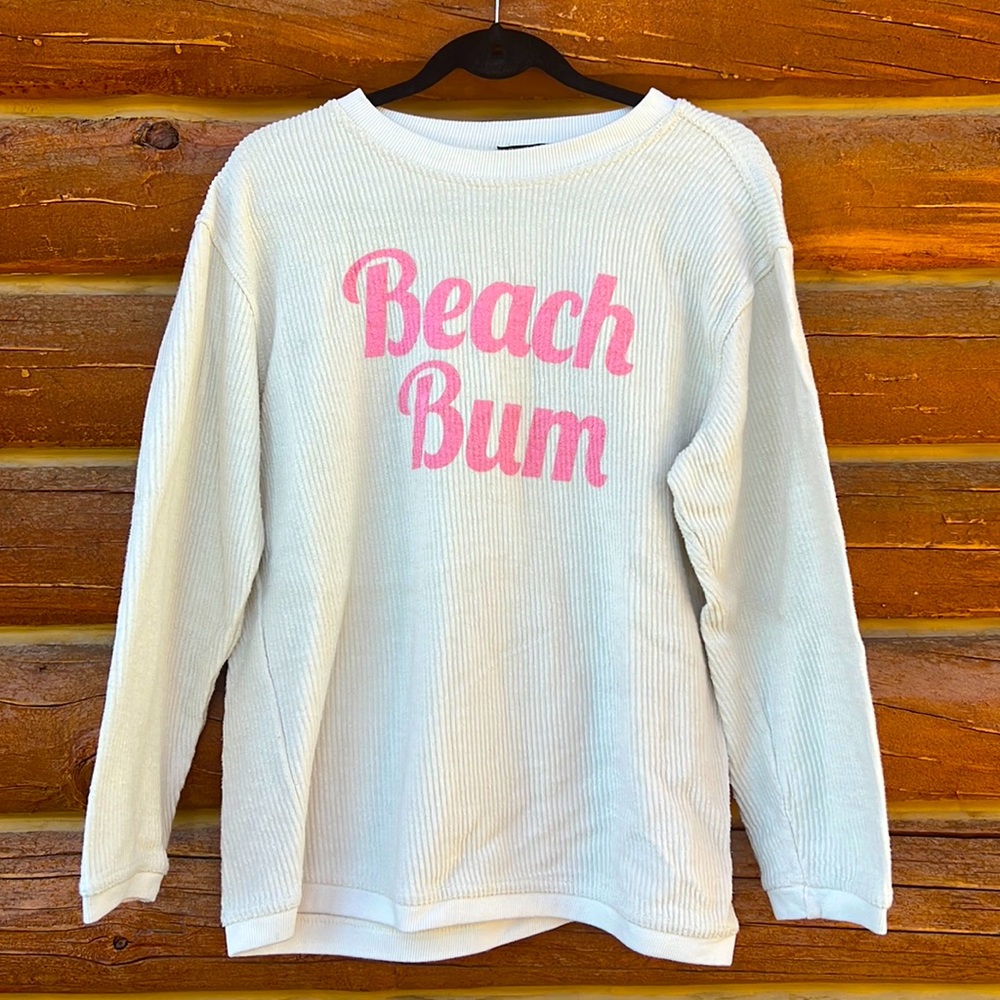 Pink Lily beach bum pullover sweatshirt Large